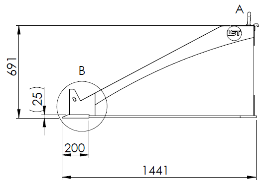 Planeringsskopa V-Serie, 2200mm, Stora BM
